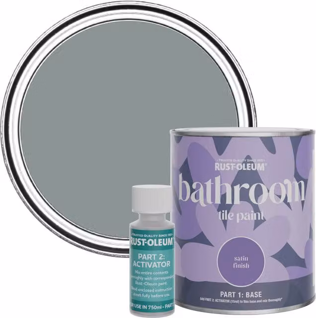 Rust-Oleum Bathroom Tile Paint in Satin Finish, Grey, 0.75 l