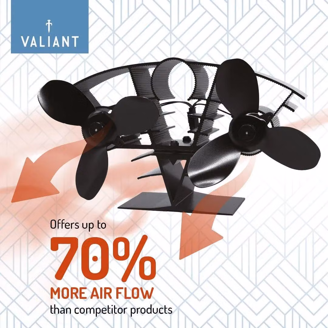Valiant Whirlwind Stove Fan in Black, W/D/H: 25.5 x 13.6 x 9.5 cm – 2