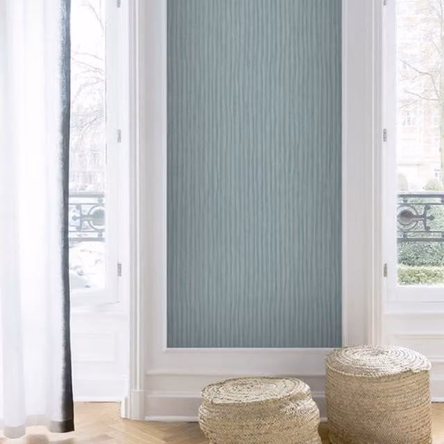 SK Filson Washable Striped Abstract Wallpaper in Petrol Blue