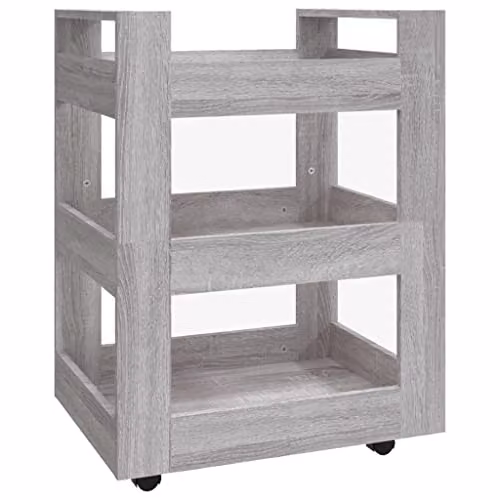 vidaXL Modern Kitchen Trolley in Grey, W/D/H: 60 x 45 x 80 cm