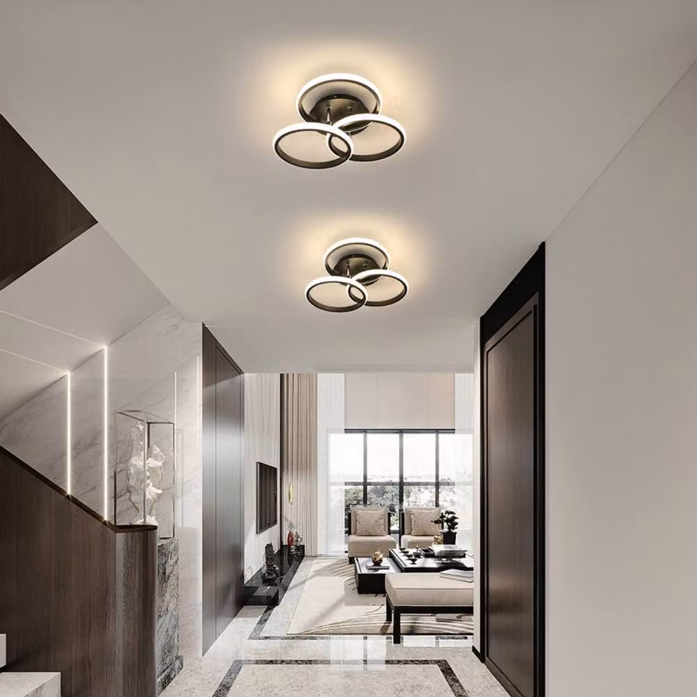 COMELY 42W Modern Round LED Dimmable Ceiling Light with Remote Control, Black – 2