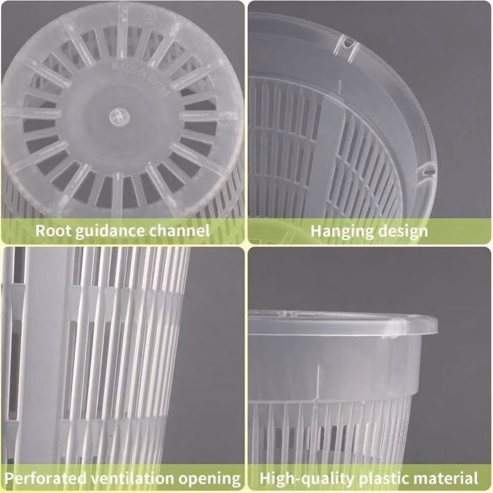 NESTLUNE Set of 10 Transparent Plastic Orchid Drainage Planters – 2