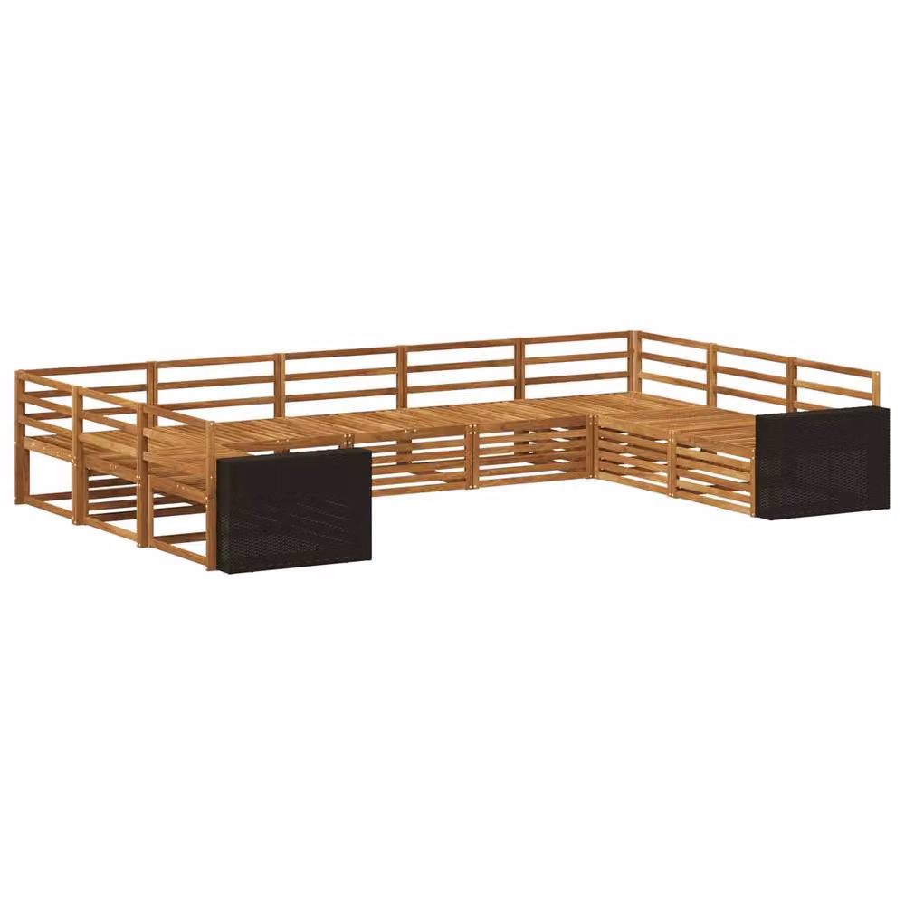Berkfield Home 9 Piece Outdoor Sofa Set in Brown Solid Acacia Wood – 2