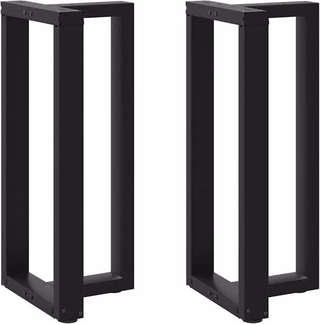 Berkfield T-Shaped Bar Table Legs in Matt Black Steel, 2 Pieces, W: 40 cm, D: 35 cm, H: 90-91 cm – 1