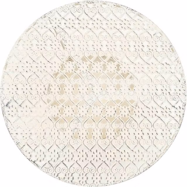 Berkfield Home Vintage Style Round Metal Bistro Table, White, W/D/H: 70 x 40 x 70 cm