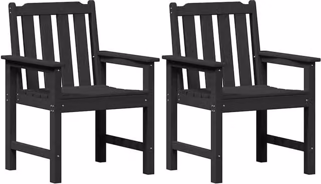 Berkfield Home Modern Garden Dining Chairs, Set of 2, Black HDPE – 1