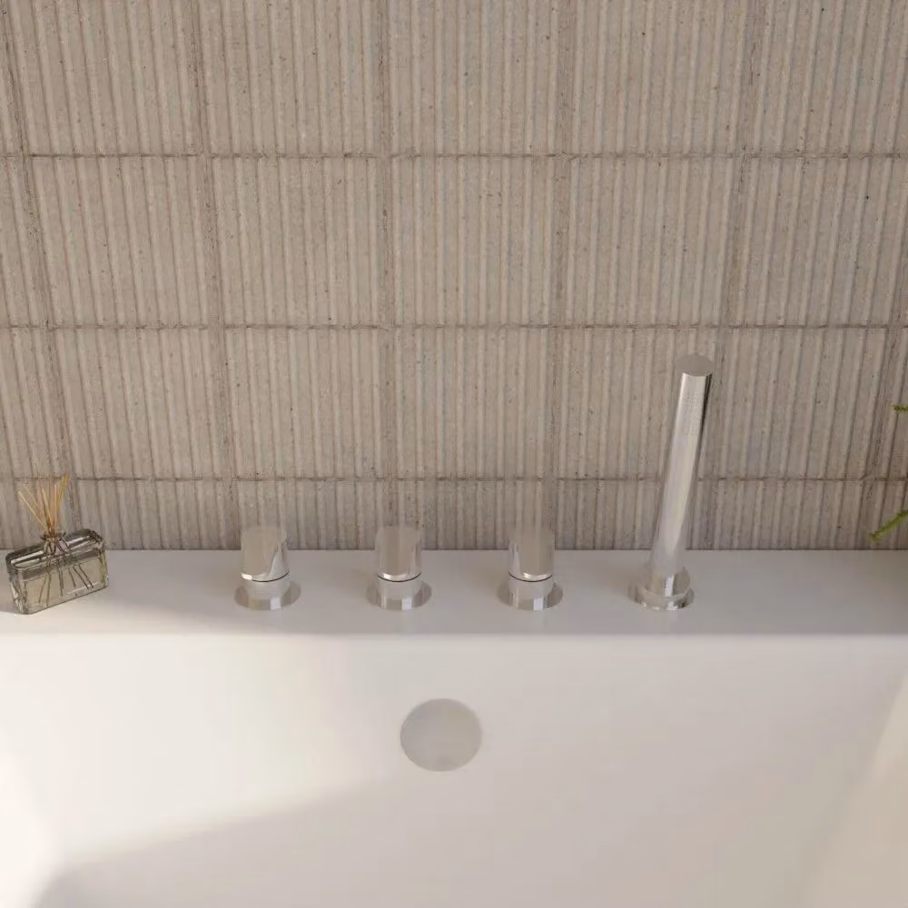 Balterley Pride Deck Mount Round 4 Tap Hole Bath Shower Mixer Tap and Kit in Chrome – 2