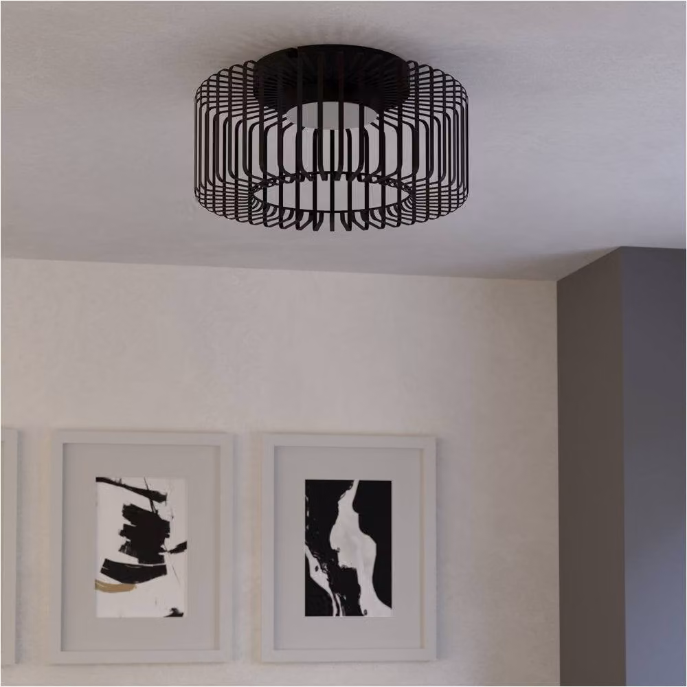 Loops 2 Pack Modern Black Metal LED Ceiling Lights with Bulbs Included – 3