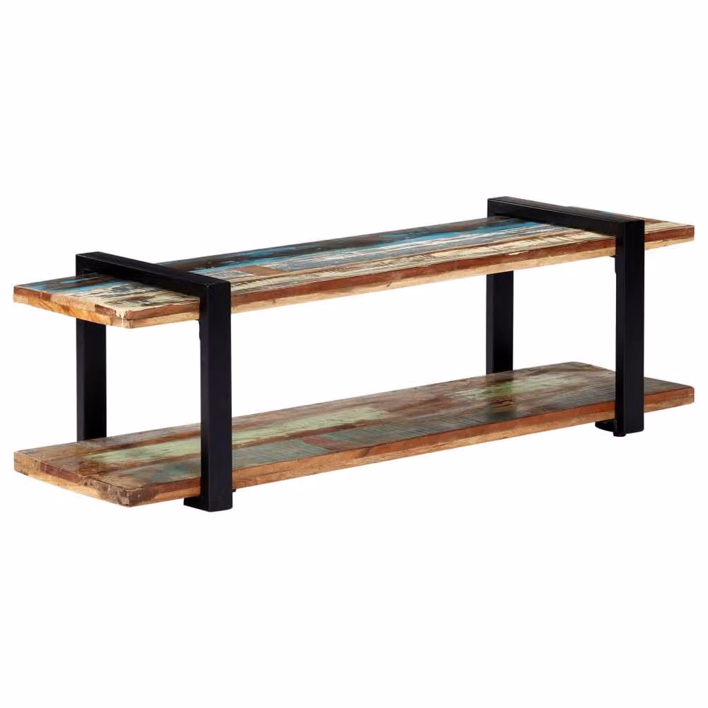 Berkfield Home Industrial TV Cabinet in Multicolour Solid Reclaimed Wood, W/D/H: 130 x 40 x 40 cm – 2