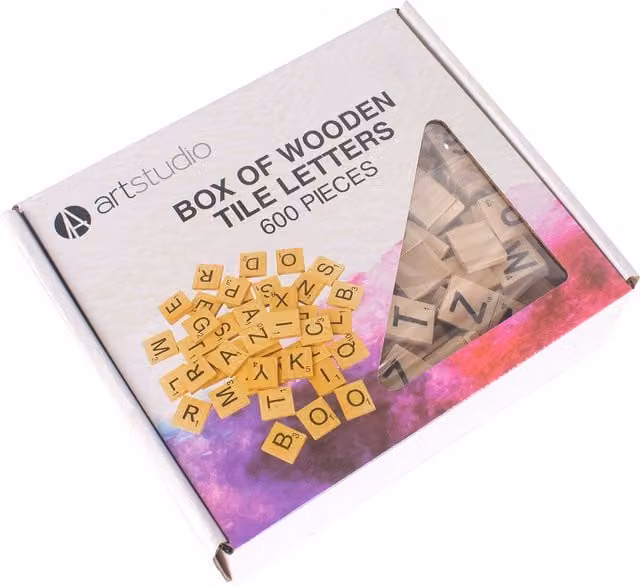 Artstudio Wooden Tile Letters in Brown and Beige