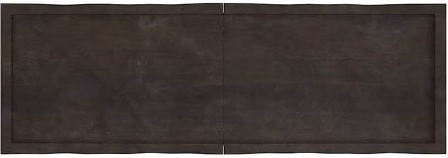 Berkfield Home Live Edge Solid Oak Table Top in Dark Brown and Dark Grey, W/D/H: 160 x 50 x 2-4 cm – 1