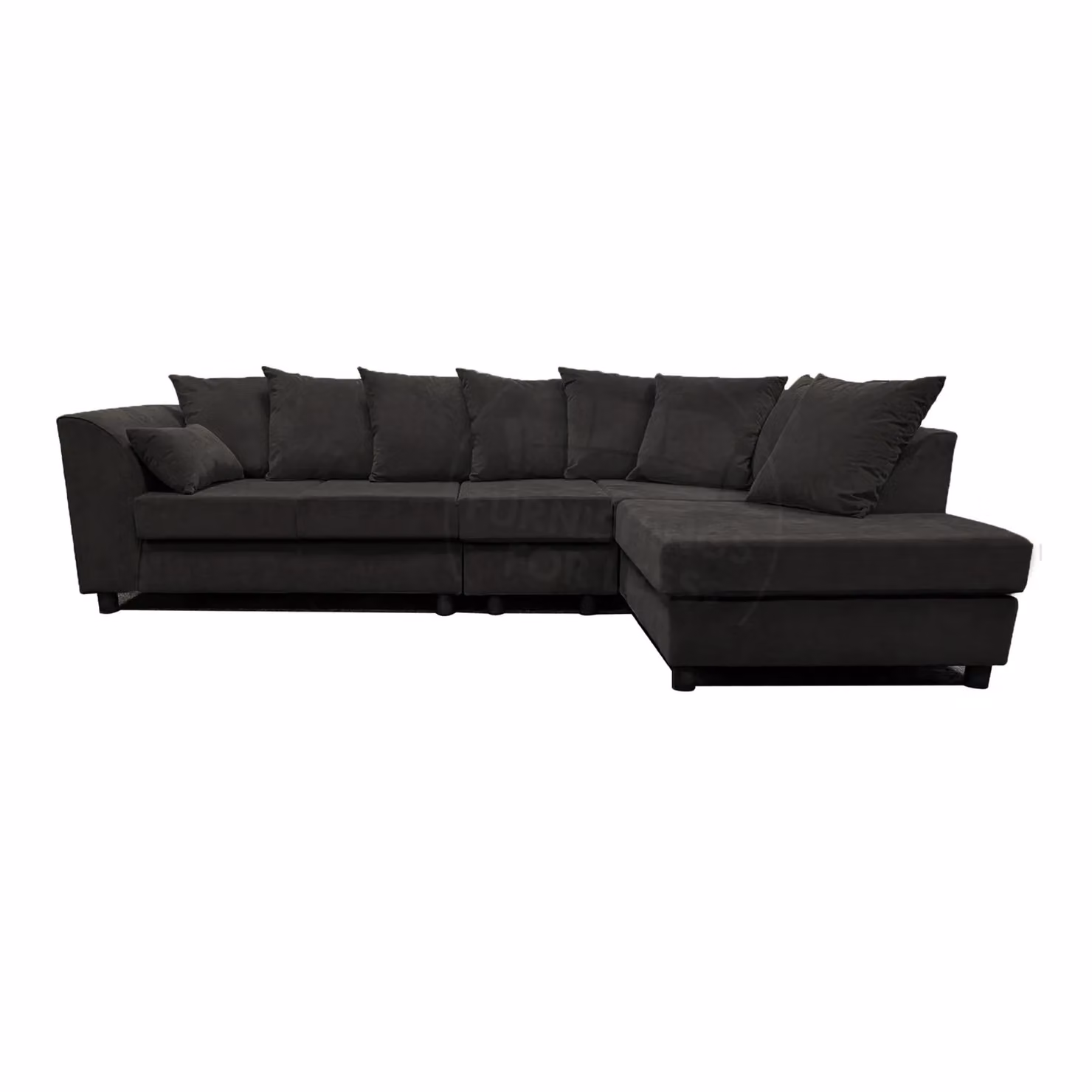 Furnishings For Less UK Casper Black Chenille 5 Seater L Shaped Corner Sofa, Right Hand Facing – 2