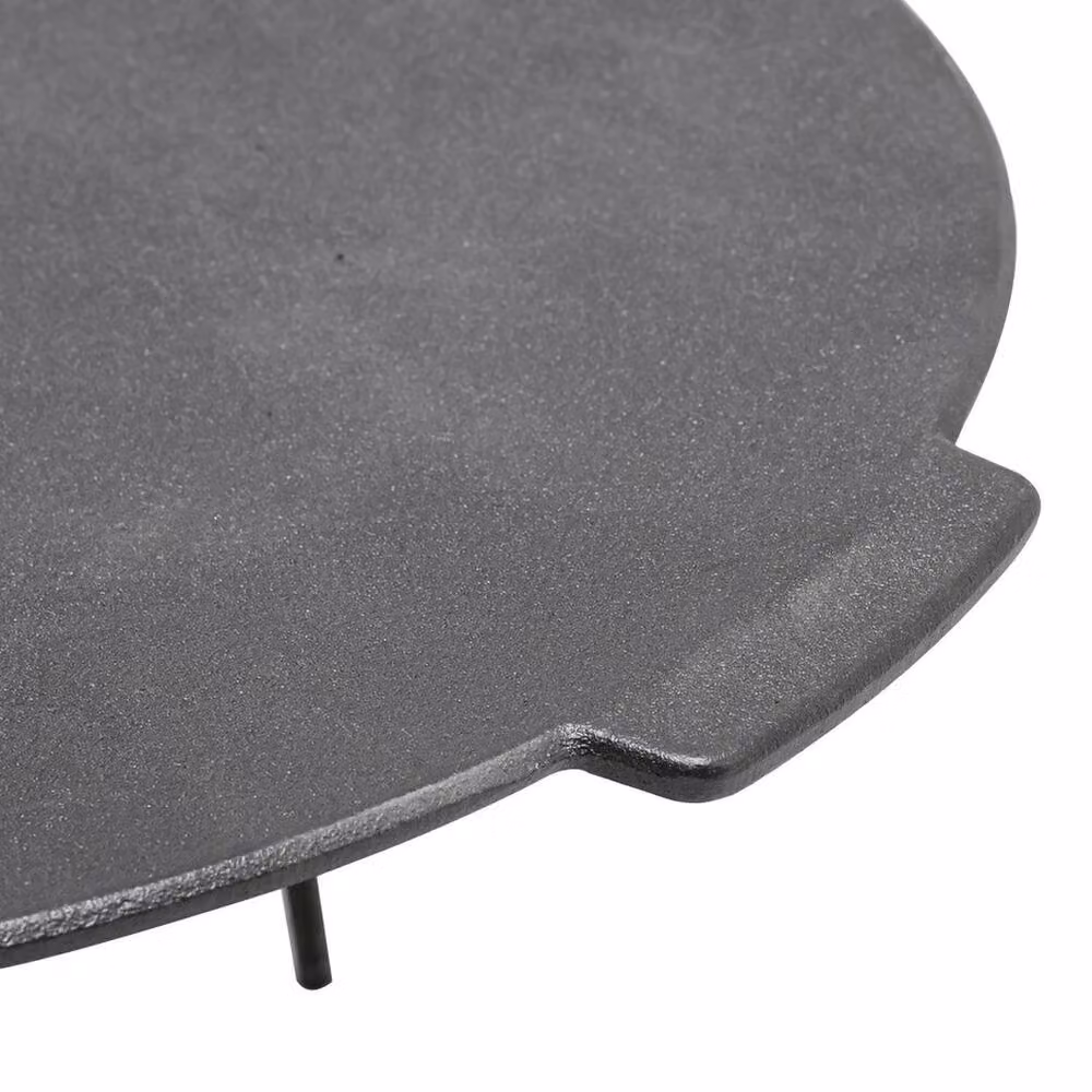 NESTLUNE Black Cast Iron Round Non-Stick Griddle Pan and Grill Skillet – 3