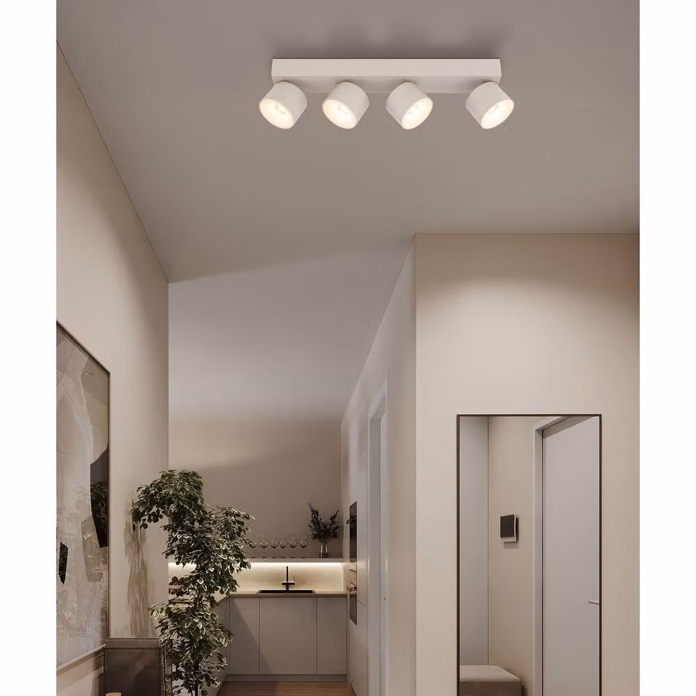 Netlighting Rae Ceiling Spotlight Bar in Beige with 4x Adjustable LED 3000K Warm White – 2