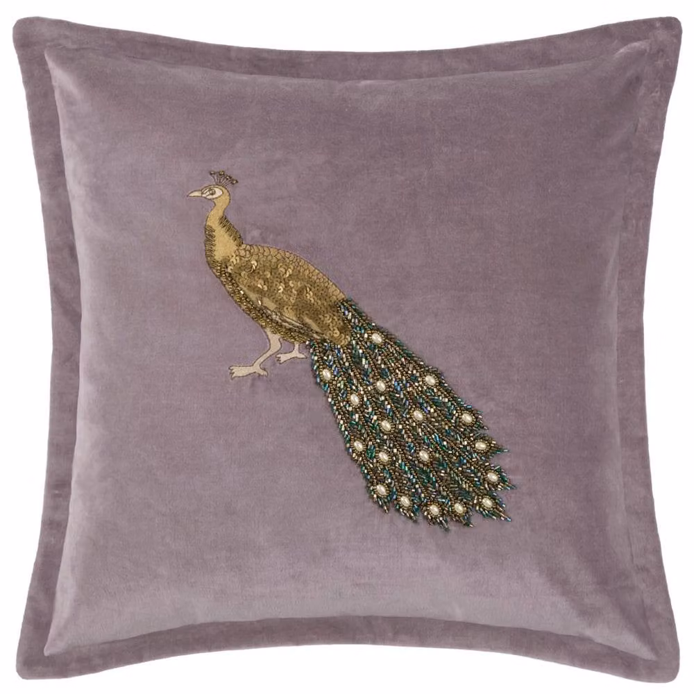 Voyage Maison Mayura Purple Velvet Feather Filled Square Cushion W/D/H: 55 x 55 x 55 cm – 3