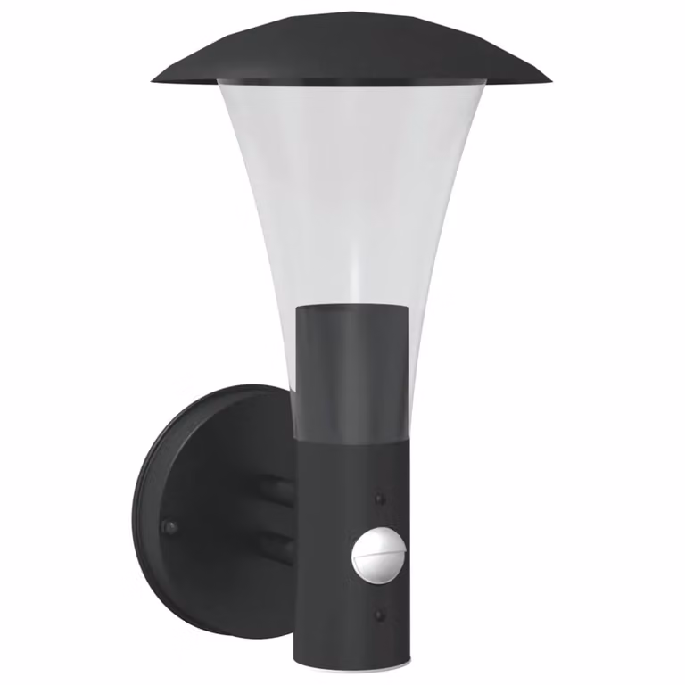 Berkfield Home Black Stainless Steel Outdoor Wall Light with Motion Sensor