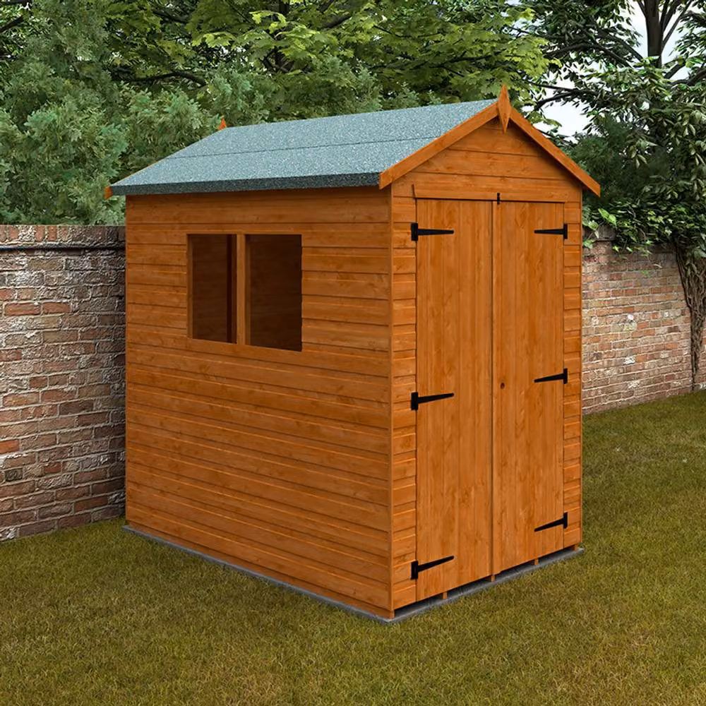 Buttercup Farm 12mm Wooden Workshop Shed with Double Doors and Window in Burnt Orange, W: 145 cm, D: 205 cm, H: 233.5 cm – 2