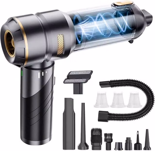 Ventryn Handheld Cordless Car Vacuum Cleaner in Black with 22000PA Suction and 3 Speed Settings – 1