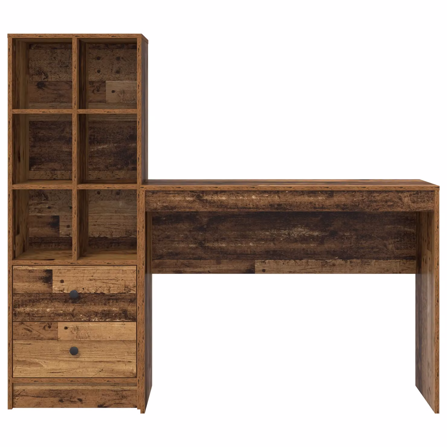 Berkfield Modern Writing Desk with Storage in Brown Old Wood Finish – 4