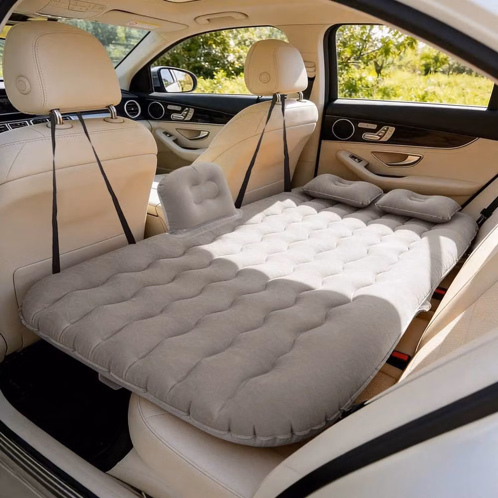KORVIXA Double Inflatable Car Air Mattress Back Seat Bed in Grey, W/D/H: 140 x 200 cm – 4
