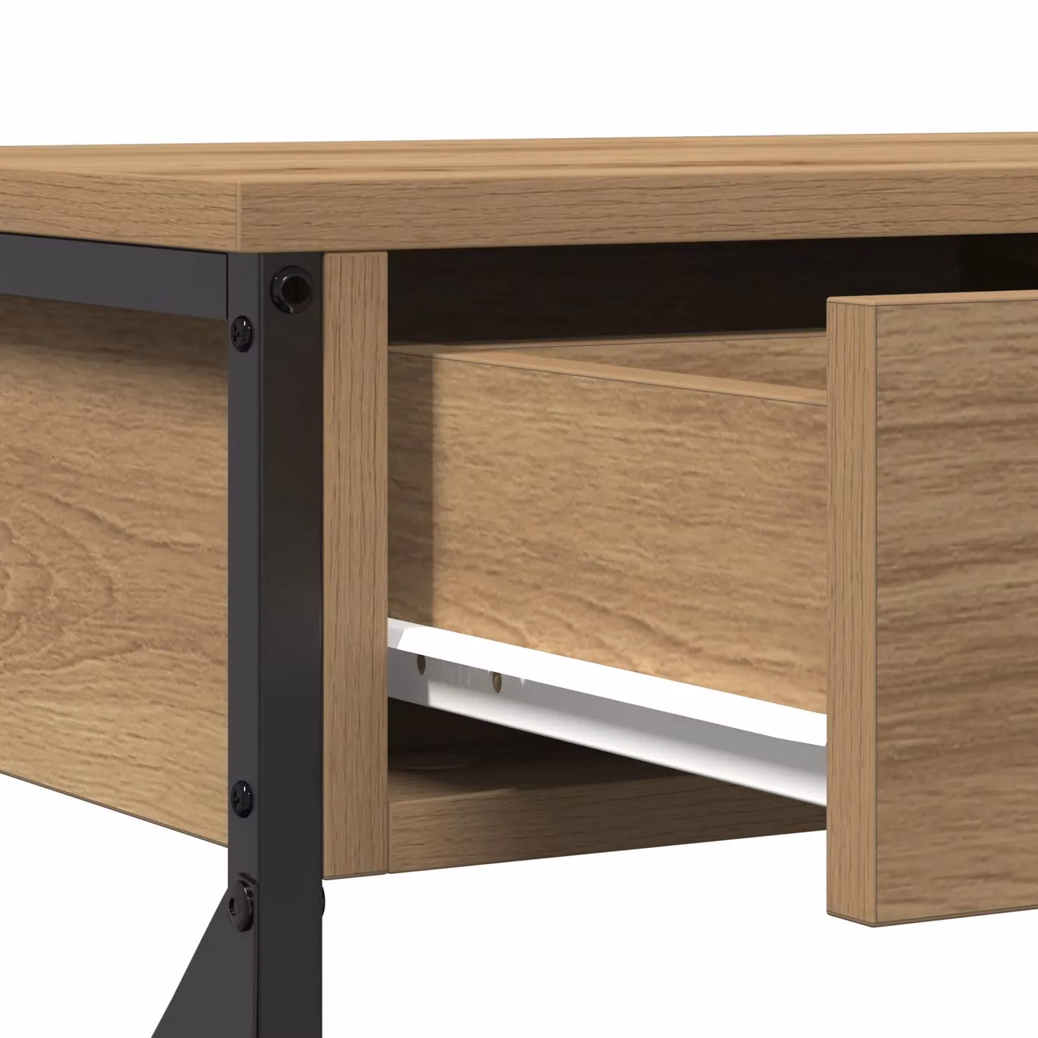 Berkfield Home Artisan Oak Console Table in Brown and Black, W/D/H: 75 x 28 x 75 cm – 5