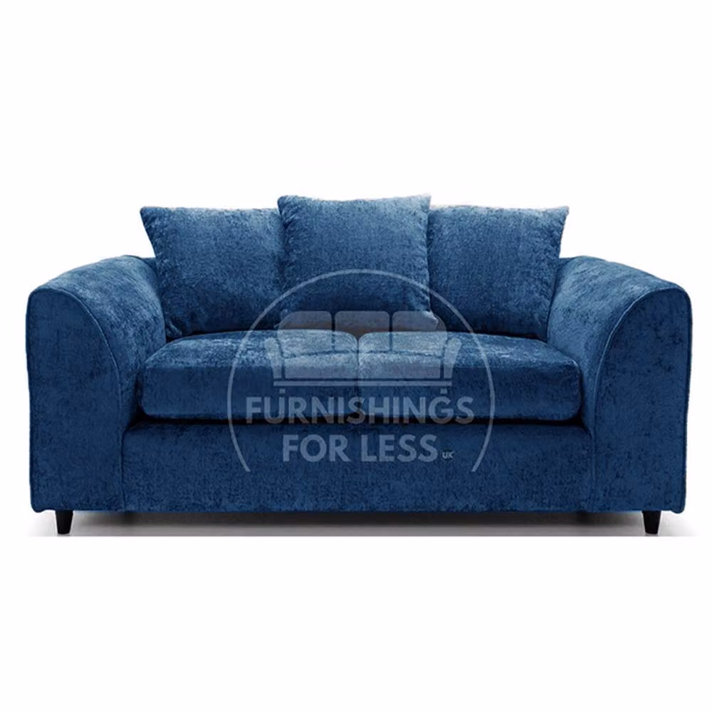 Furnishings For Less UK Monaco Blue Chenille Fabric 3 Piece Sofa Suite Including 2 Seater Sofa and 2 Armchairs – 2