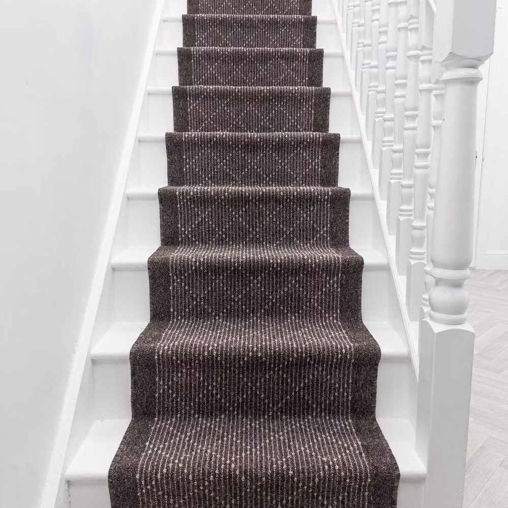 runrug Boulevard Stair Runner Carpet, Non-Slip, Brown, W: 80 cm, L: 540 cm – 4