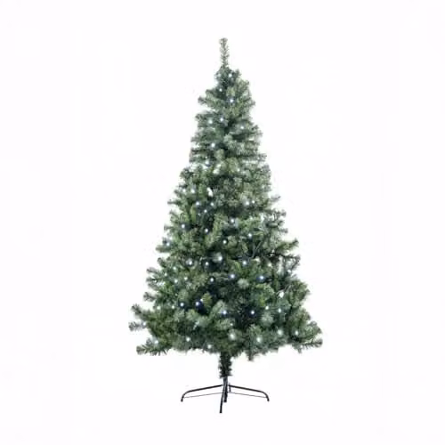 Shatchi 6ft Alaskan Pine Pre-Lit Artificial Christmas Tree with Cool White LEDs in Green