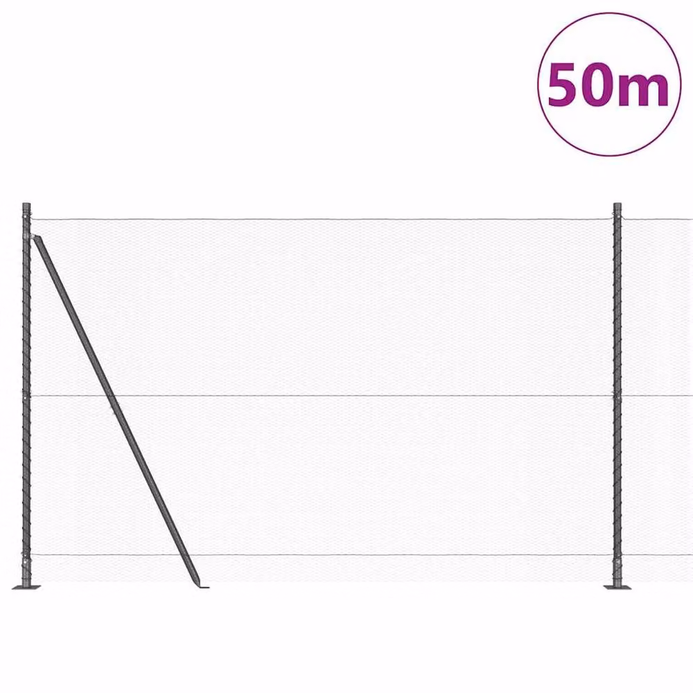 Berkfield Home Grey Steel Hexagon Fence, H: 1.5 m x W: 50 m – 2