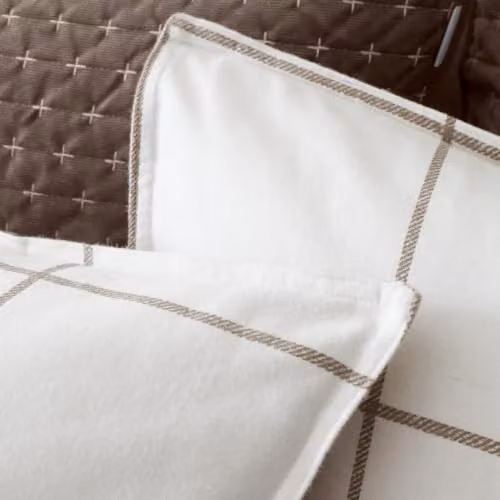 Bianca Brushed Regal Check Cotton Reversible Single Duvet Cover Set in Brown, W/D/H: 135 x 200 cm with 50 x 75 cm Pillowcase – 3