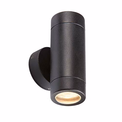 Netlighting Knightsbridge Black Aluminium and Stainless Steel IP65 Up and Down Outdoor Wall Light with GU10 Bulb – 2