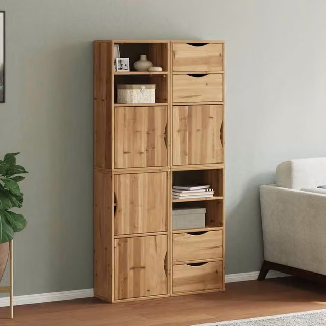 Berkfield Home ODDA Side Cabinets, Set of 4, Brown Solid Wood Pine, W/D/H: 40 x 24 x 79 cm – 1