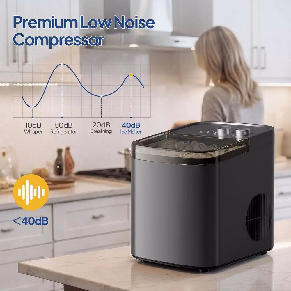 EONLION Portable Countertop Ice Maker Machine in Black – 3