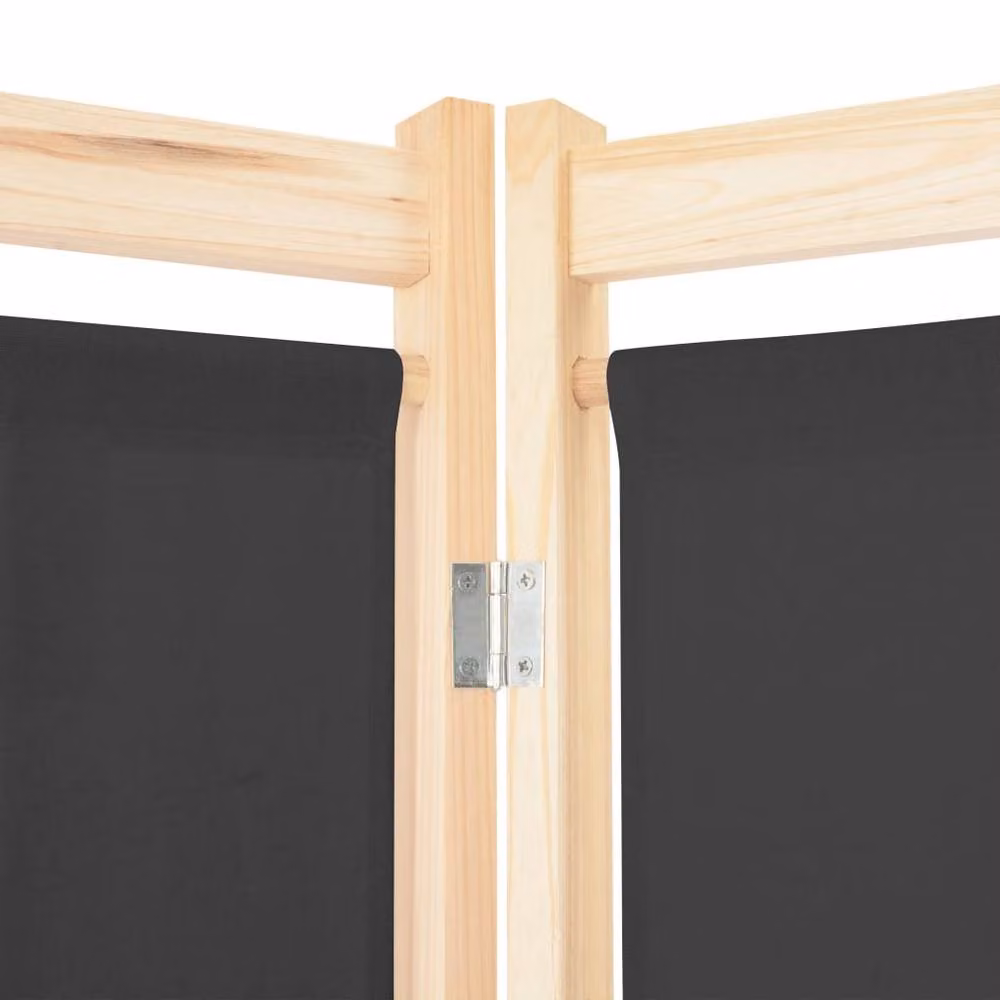 Berkfield Home 3-Panel Grey Fabric Room Divider, W/D/H: 120 x 4 x 170 cm – 3