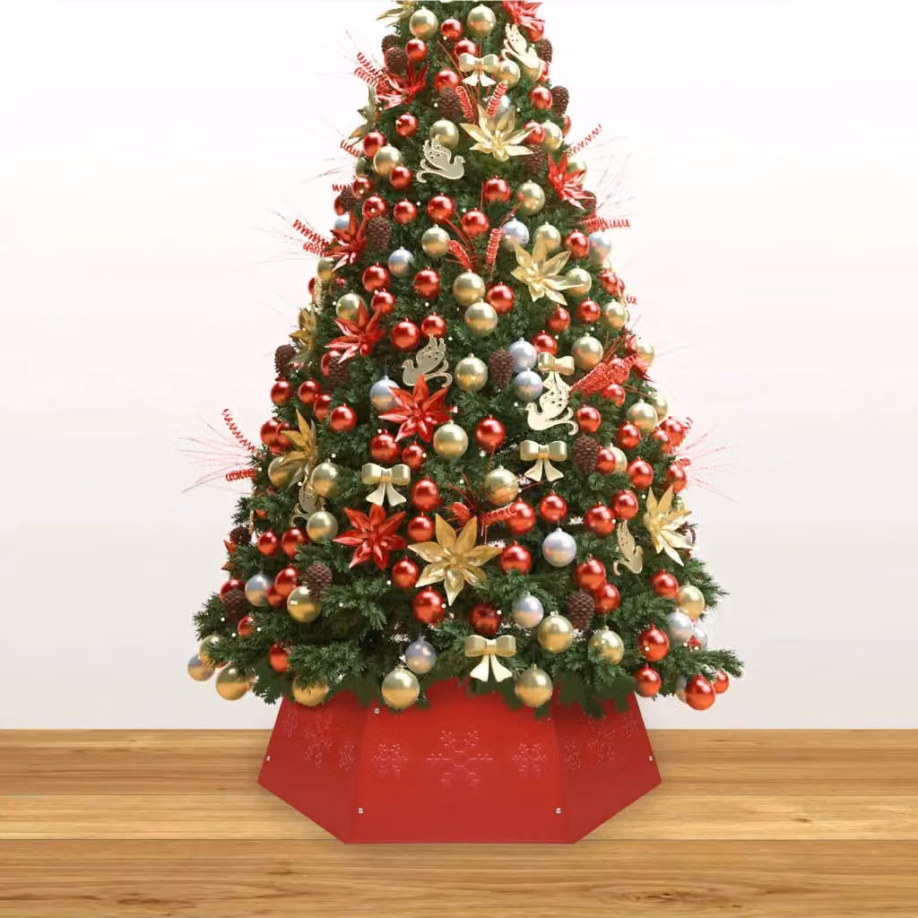 Berkfield Home Red Christmas Tree Skirt, Diameter: 68 cm, Height: 25 cm – 3