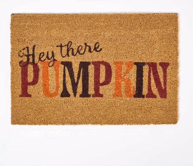 Homescapes Non-Slip Coir and PVC Rectangular Doormat, W: 60 cm, D: 40 cm, Orange and Brown