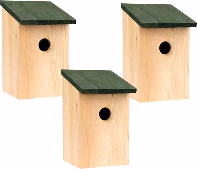 Garden Mile Wooden Garden Bird Nesting Box in Brown and Green