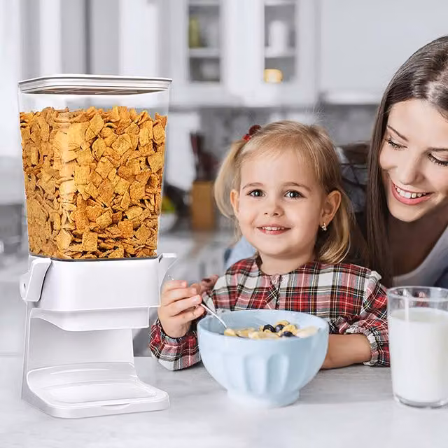 Livingandhome Airtight Cereal and Nut Storage Container Dispenser in White