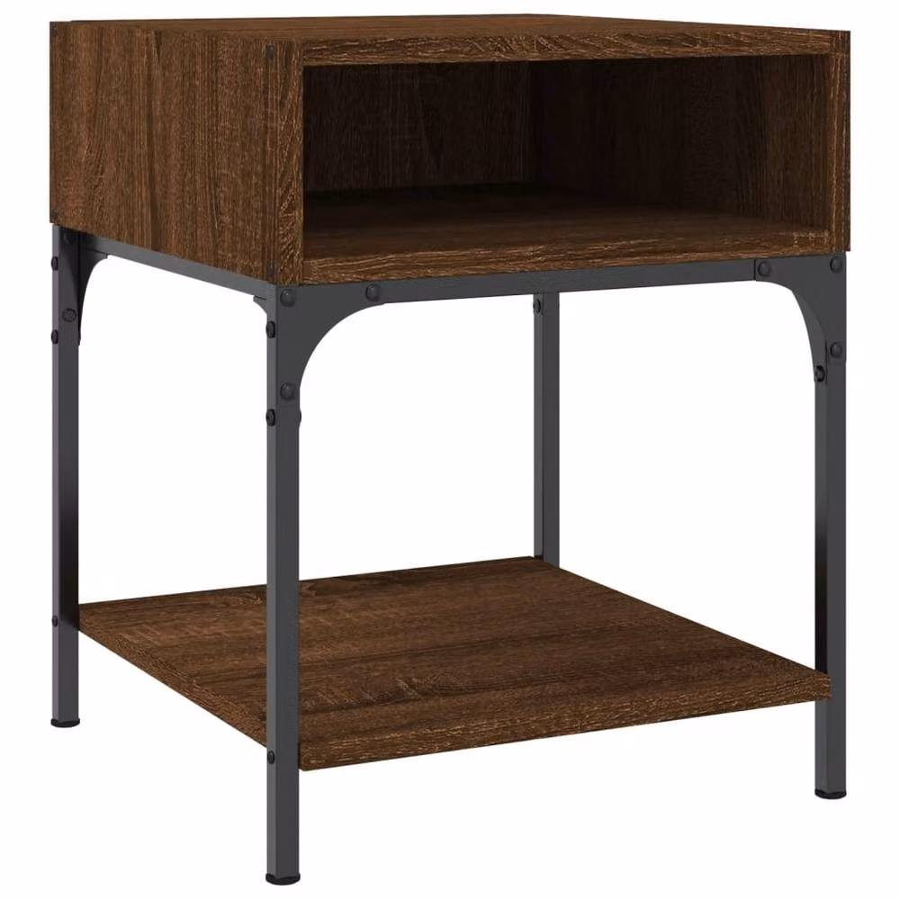Berkfield Home Elegant Bedside Tables, 2 Piece Set in Brown Oak, W/D/H: 40 x 41 x 50 cm – 3