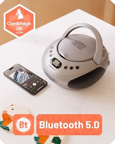 Oakcastle Silver Portable Bluetooth CD Boombox with FM Radio – 2