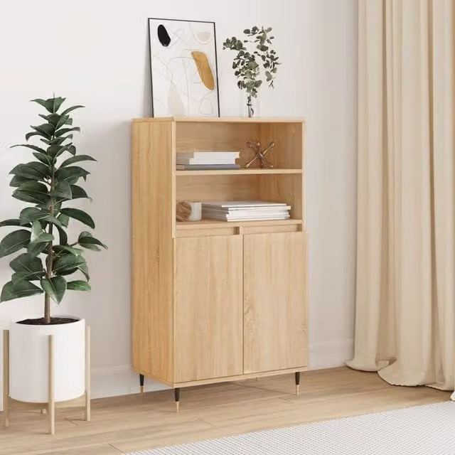 Berkfield Home Sonoma Oak Highboard in Brown, W/D/H: 60 x 36 x 110 cm – 1