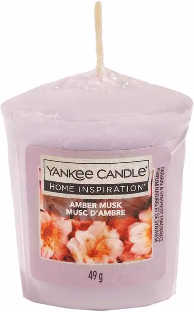 Yankee Candle Pink Amber Musk Scented Votive Wax Candle