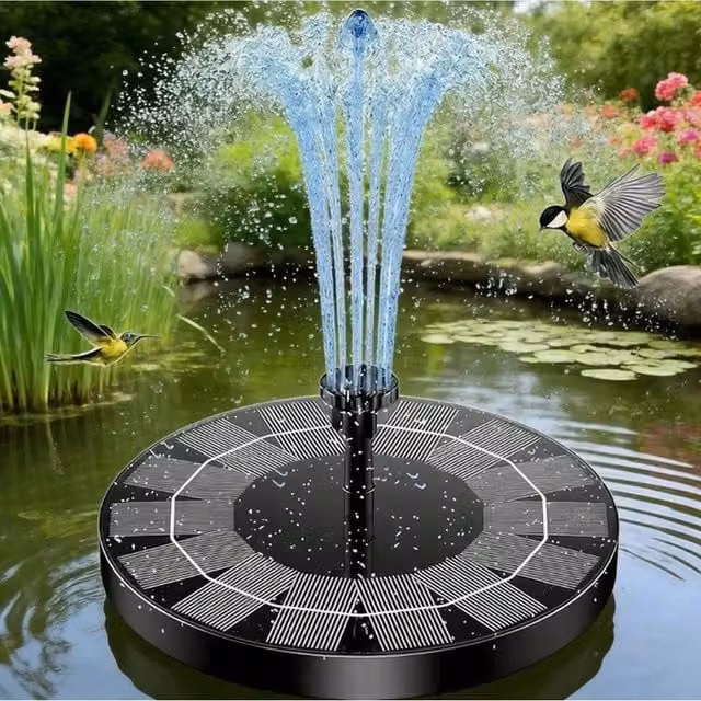 KORVIXA Black Round Outdoor Floating Solar Fountain – 1