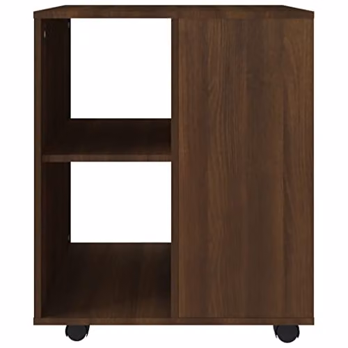 vidaXL Modern Brown Oak Rolling Cabinet with Lockable Castors and MDF Wood Construction for Home Office or Living Room Storage – 4