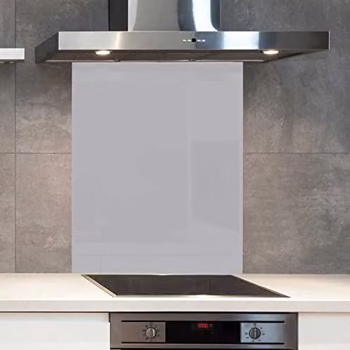 Dulux Hazy Morning Glass Kitchen Splashback, Purple and Grey, W: 75 cm, H: 70 cm, 6 mm Thick