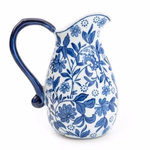 Madison & Mayfair Ceramic Jug in Blue and White Design