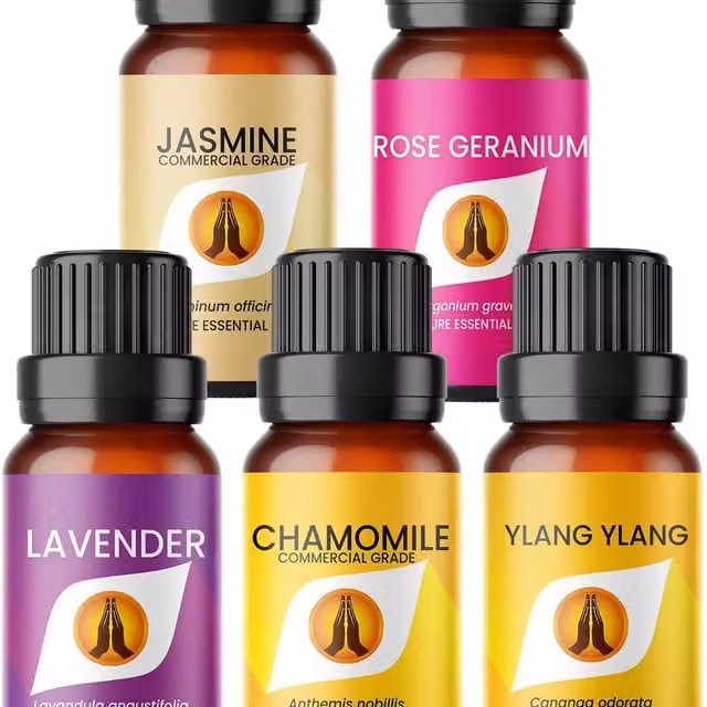 Aroma Energy 100% Pure Flower Essential Oil Set in Multicolour Transparent Packaging