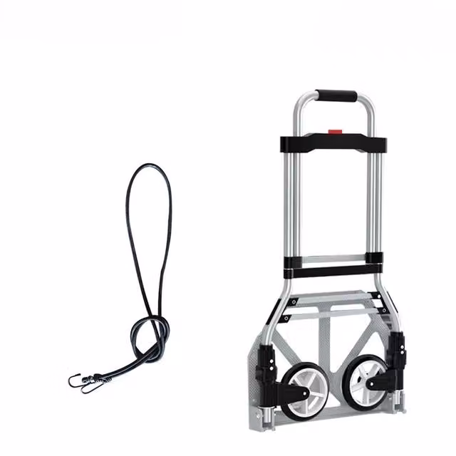 VOGREX Heavy Duty Aluminium Folding Hand Truck Trolley with Wheels, Silver, 100kg Capacity