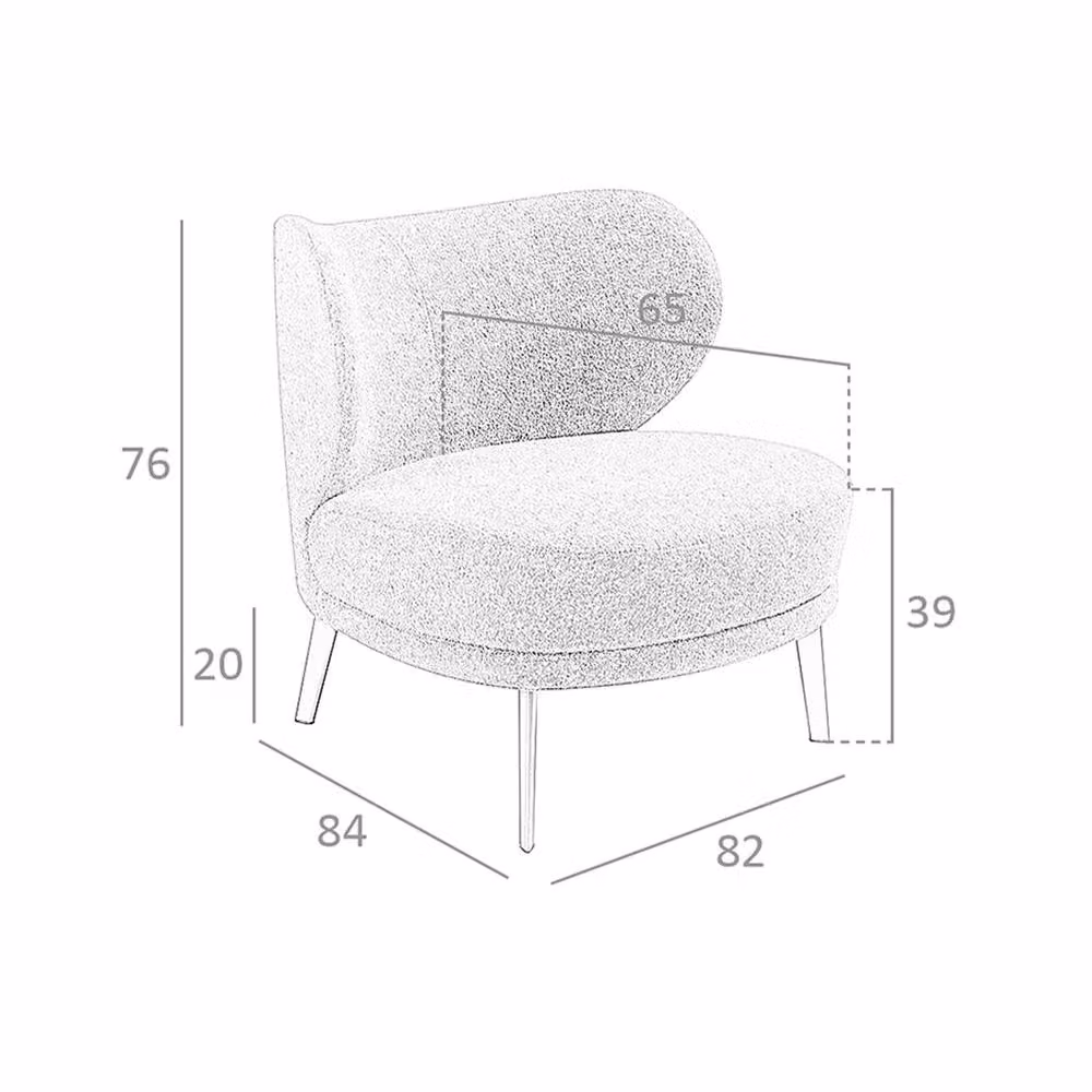 Angel Cerda Brown Fabric Armchair with Armrests, W/D/H: 82 x 84 x 76 cm – 7
