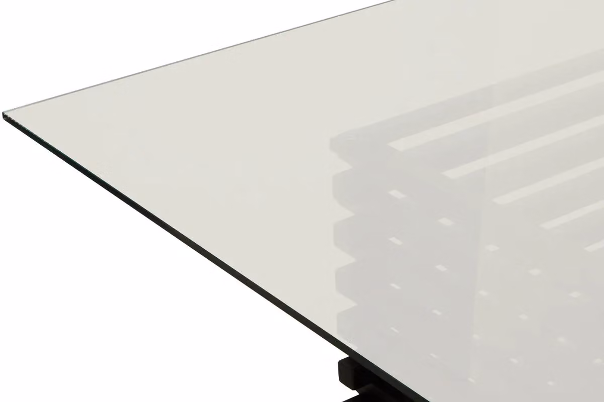 Orsina Vogue Art Deco Rectangular Dining Table with Matt Black Glass Top – 3